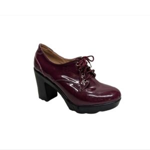 Smile Lace Up Oxford Platform Chunky Heels Pat Shoes 37 6.5 90s Y2K Gothic #bxsh